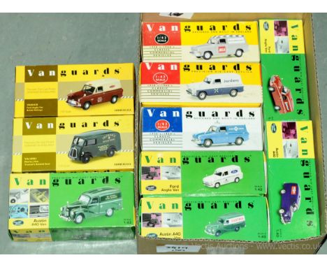 Vanguards - a boxed group of 1/43 Scale Models comprising mainly of Commercial Vans to include VA10901 (Commercial Series) a 