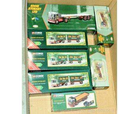 Corgi Classics - a boxed group of Eddie Stobart related models to include CC12502 an Atkinson Borderer Flatbed Trailer, 97369