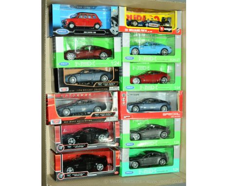 Motor Max, Bburago, Welly and similar a boxed 1/24 scale group to include Motor Max 73200 Aston Martin DB9 Coupe, 6108 Willia