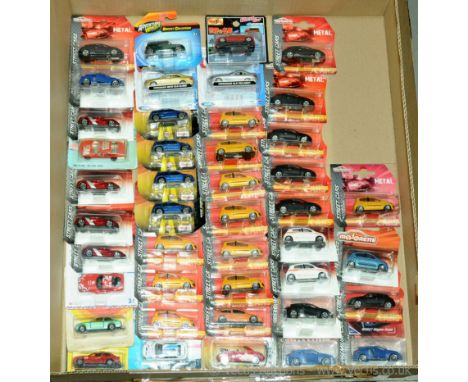 Maisto, Majorette, Corgi and similar a boxed Blister Card group to include Majorette Renault Megane Coupe, Corgi Ford Escort,