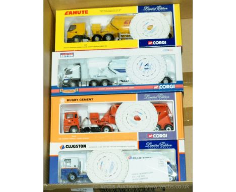 Corgi - a boxed group of 1/50 Commercial Tanker Models comprising of CC11801 a Leyland DAF 85 Powder Tanker "Clugston", 74901