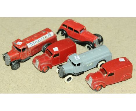 Dinky an unboxed group to include 25 Series "Pool" Tanker along with another "Mobilgas" Tanker (this one has solid wheels) al