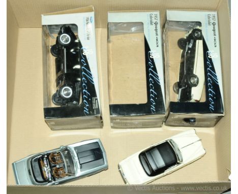 Welly a boxed group to include 1936 Ford Deluxe Cabriolet, 2x 1957 Peugeot 403 Cabriolet &amp; unboxed Maisto 1968 Chevrolet 