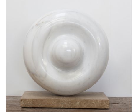 David Worthington (b.1962) Push Marble Marble, 2015 40cm dia. Base 4cm thick. This lot is subject to VAT on the hammer price.