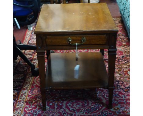 A Georgian style mahogany lamp table with drawer, H.58 W.67 D.51cm 