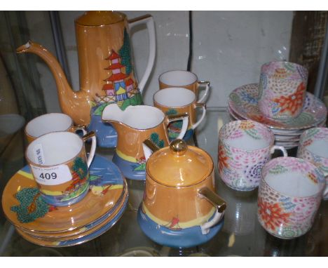 19 PIECES CUPS SAUCERS ETC IN 2 STYLES 1 PIECE A/F 