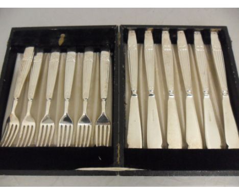 12 PIECE PLATED KNIFE AND FORK SET