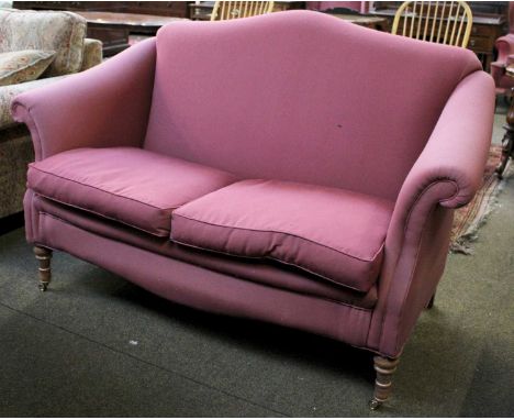 A Modern Two Seat Camel Back Sofa, in George III Style with Green Smith upholstery, 160cm wide