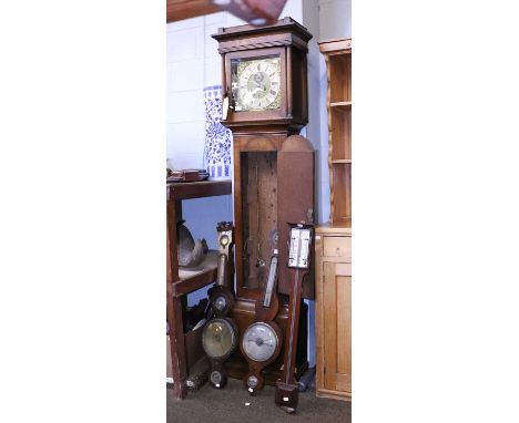 An Oak Cased Longcase Clock, with eight day movement, signed "Heri. Maning, Wellingboron"; together with three 19th century b