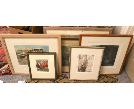 John Degnan (b.1947)"Swaledale"Signed, inscribed and numbered 42/60, coloured etching, together with five further works by th