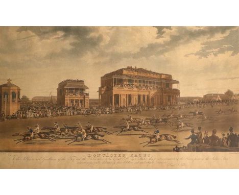 After James Pollard (1792–1867)"Doncaster Races"Colour print, together with a further print of Doncaster by the same hand, an
