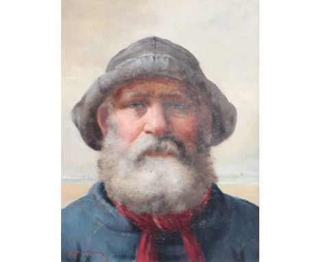 David W Haddon (fl.1884-1911)"The Coxswain"Signed and dated 1911, oil on board, 34.5cm by 24.5cmProvenance: Private Collectio
