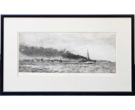 William Lionel Wyllie RA (1851-1931)H.M.S Champion and other First World War destroyers in formationSigned in pencil, etching