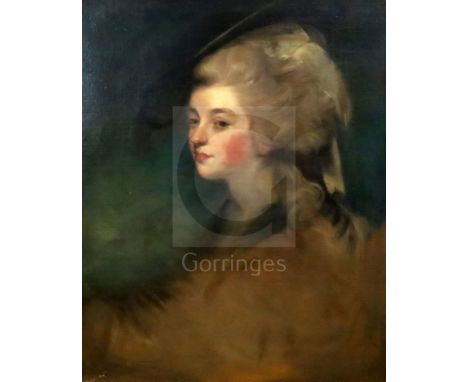 After Sir Joshua Reynolds (1723-1792)oil on canvasHead and shoulder portrait of Georgiana Spencer, Duchess of Devonshire27.5 