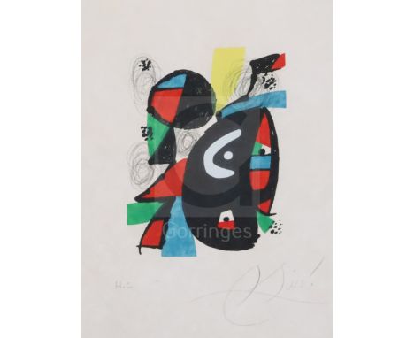 § Joan Miro (1893-1983)colour lithograph on torn hand laid paper'Melodie Acide'signed in pencil and inscribed H.C13.25 x 10in