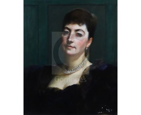 James Jebusa Shannon (British/American 1862-1923)oil on canvasPortrait of an unknown woman, a portrait of the same sitter han