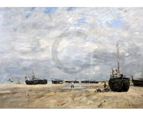 Eugène Boudin (French 1824-1898)oil on canvas'Berck -Bateaux Échoués'signed lower right and inscribed 'Berck'Arthur Tooth &am