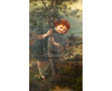 Louisa Starr-Canzigni (1845-1909)oil on canvasPortrait of a Scottish? girl beside a pine treesigned46 x 28in.