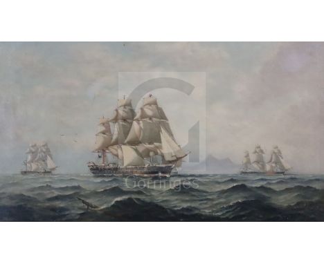Henry J, Morgan (19th century)oil on canvas'HMS Active, Jan 18th 1893 - Oct 1893'signed13.5 x 23.5in.Note: HMS Active was the