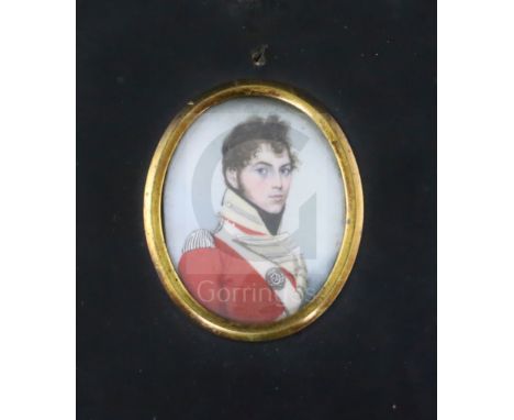 Frederick Buck (1771-1839)watercolour on ivoryMiniature portrait of Lieutenant James Fraser Ross of the 26th Foot (Cameron Hi