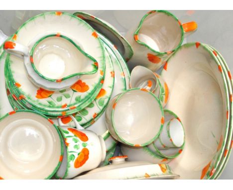A c.1940s Art Deco style Swinnertons "Luxor Ivory" part tea service. 