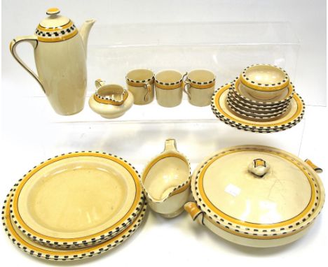 An Art Deco style part dinner service by Grays.