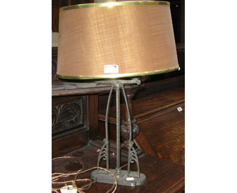 A painted standard lamp and a metal base table lamp (2).
