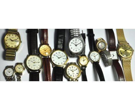 A quantity of gentlemans and ladies wristwatches to include, Accurist, Timex, Seconda, and a gents Rotary automatic example o