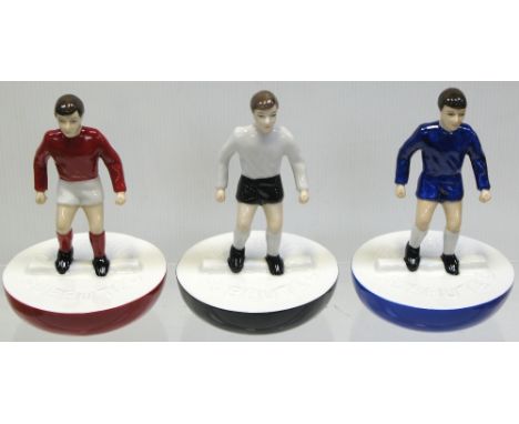 Three limited edition Royal Doulton MCL 12 Subbuteo figurines, limited edition no. 114/500, 208/500 and 209/500, all boxed wi