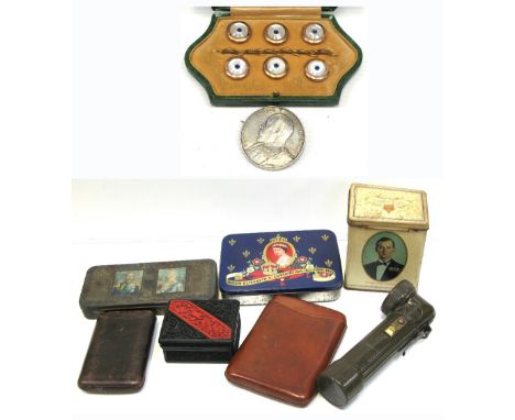 A small collectors lot comprising a silver Edward VII long service medal for the Volunteer Force, awarded to Private R. Prest