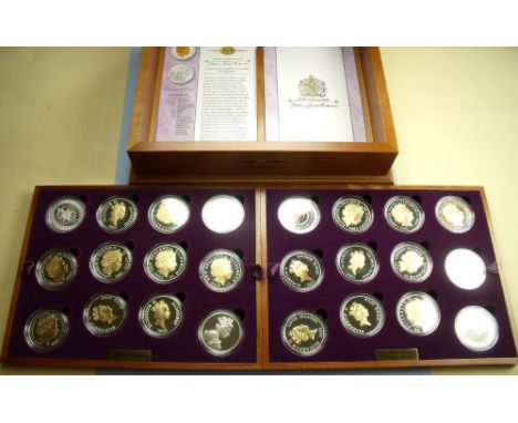 Royal mint issue: Queen Elizabeth II Golden Jubilee collection, 24 coins 2002-03, includes Commonwealth countries some silver
