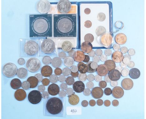 A quantity of pre-decimal and decimal coinage inc: copper/bronze Farthings, Pennies, Sixpences, Shillings, halfpences, tenpen