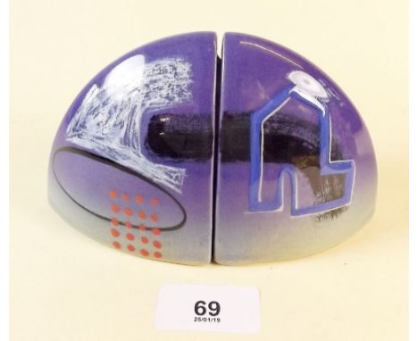 An Art Pottery salt and pepper set by R Adams New Zealand
