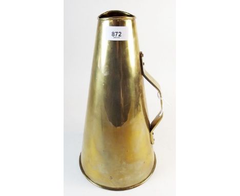 An early 20th century brass megaphone