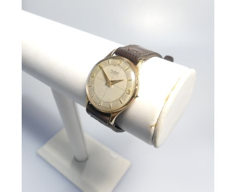 A Rotary Maximus 9ct gold Wristwatch, with Swiss movement, the silvered dial with gilt Arabic numerals and baton markers, on 
