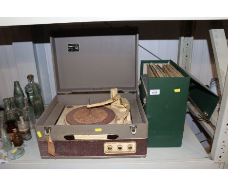 A Circa 1960's balanced Hi Fidelity record player and a quantity of records