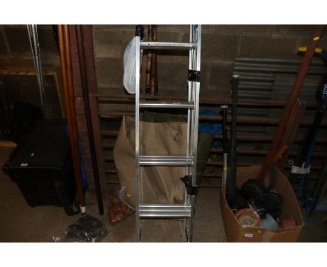 A loft ladder and a ground sheet