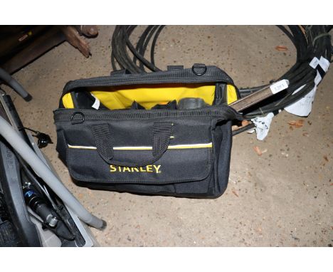 A Stanley tool bag and contents of various tools