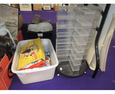 A plastic revolving model car display case, eight ruberized figures, Snow White and seven dwarfs and a Pifco part Xmas light 
