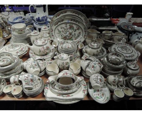 A large part dinner and tea service by Johnson bros Indian Tree design