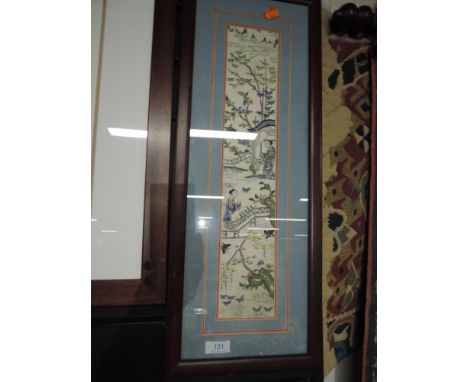 A Chinese needlework on long scroll