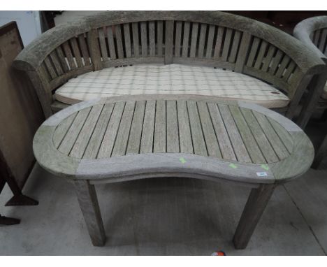 A 'smartwood' garden bench and table
