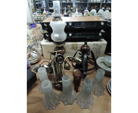 A selection of light fittings etc