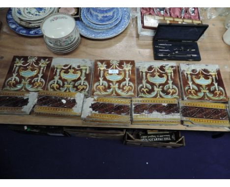 A selection of antique ceramic tiles
