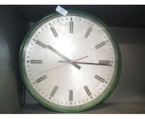 A green bodied large faced Smiths wall clock