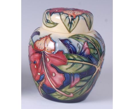 A Moorcroft pottery ginger jar and cover in the Simian pattern, of shouldered baluster form, designed by Philip Gibson, print