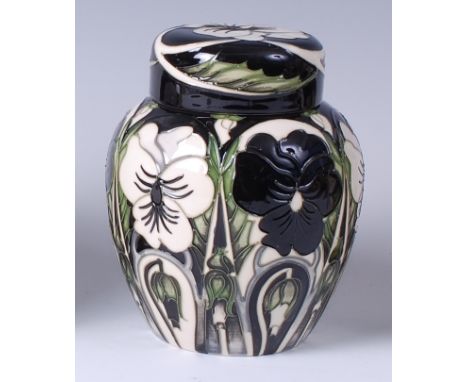A Moorcroft pottery ginger jar and cover in the Harlequinade pattern, of shouldered baluster form, designed by Emma Bossons, 