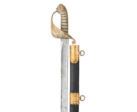 AN 1827 PATTERN NAVAL OFFICER~S SWORD RETAILED BY PROSSER, MAKER TO HIS MAJESTY AND THE LORD HIGH ADMIRAL, CHARING CROSS, CIR