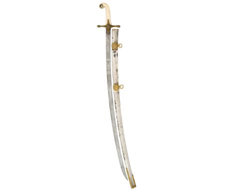 ˜AN EDWARD VII MAMELUKE-HILTED SWORD FOR AN EQUERRY OR A. D. C. TO THE KING, RETAILED BY HAWKES &amp; CO, 14 PICCADILLY, LOND