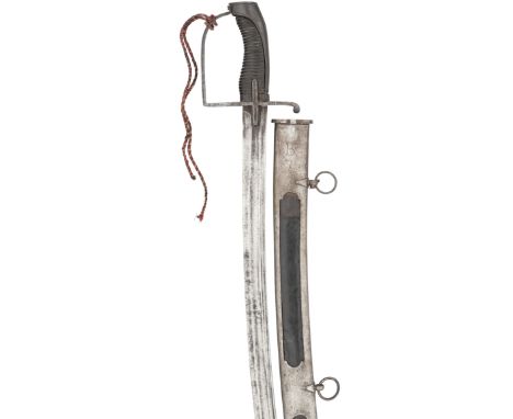 A 1788 PATTERN LIGHT CAVALRY TROOPER~S SWORD, of regulation type, with curved fullered blade double-edged towards the point, 